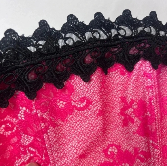 NWT Frederick's of Hollywood Hot Pink Lingerie Corset W/ Panties Size 44 - Picture 7 of 8